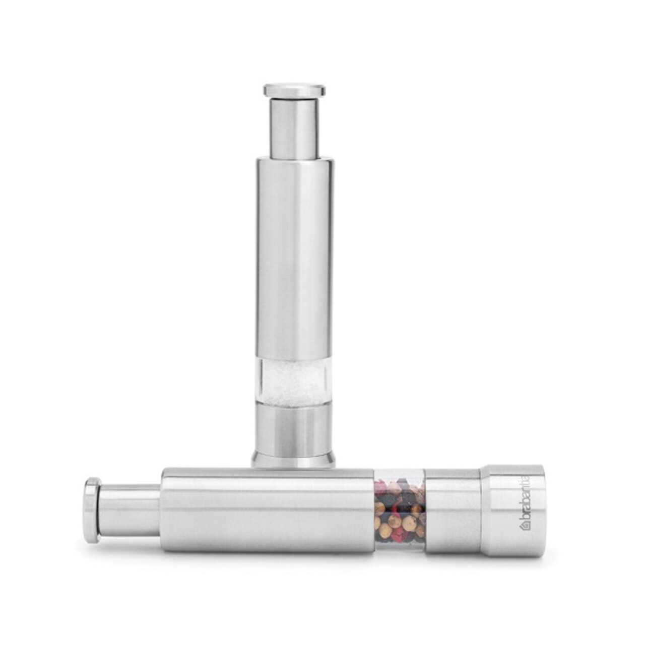 Set  2 rasnite sare si piper, Brabantia, Matt, 5.5x2.8x14 cm, inox, argintiu mat - imagine 7